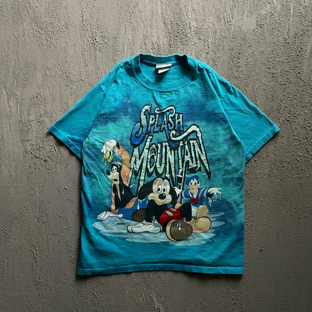 vintage Disney Splash Mountain shirt mens small blue 1990s Mickey mouse goofy